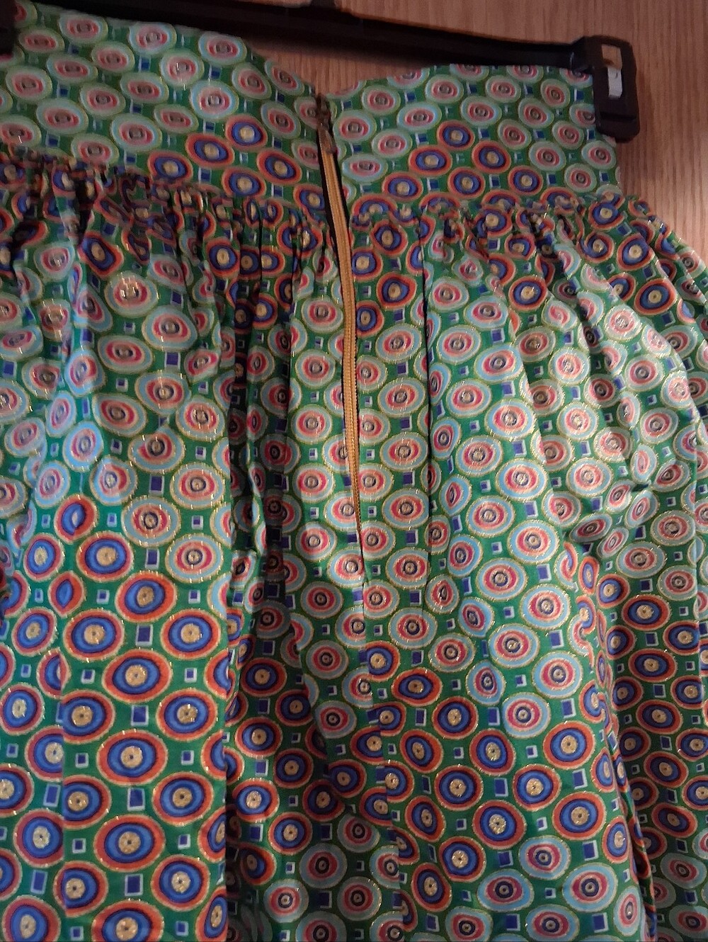 high-waisted African print skirt, vibrant, geometric pattern, No Size Tag - Picture 5 of 8